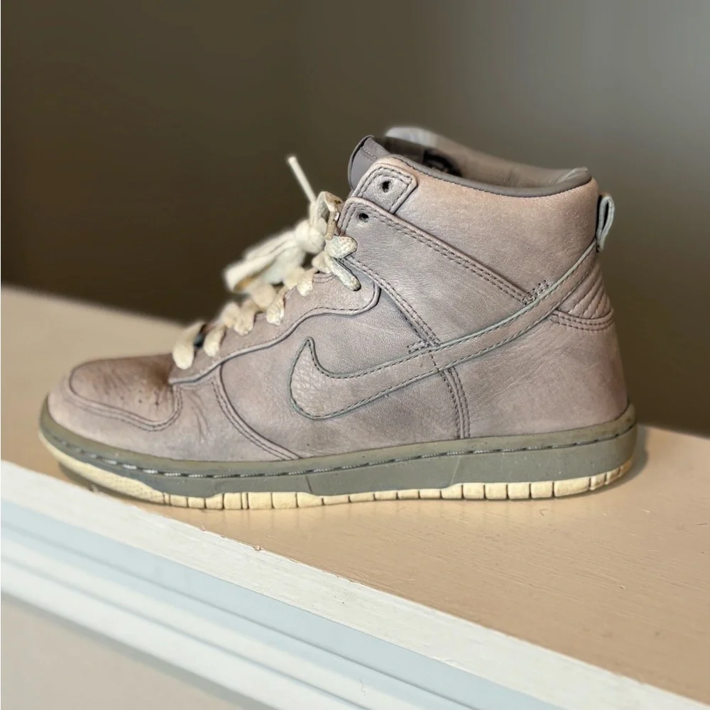 Nike Dunk High Skinny Premium Gray Cream Shoes Sneakers Youth 3.5Y Womens 5